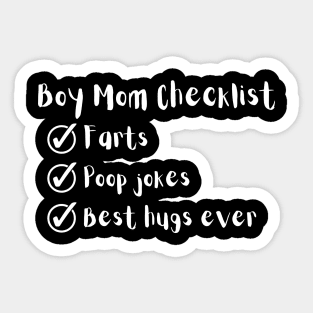 Boy mom checklist Sticker